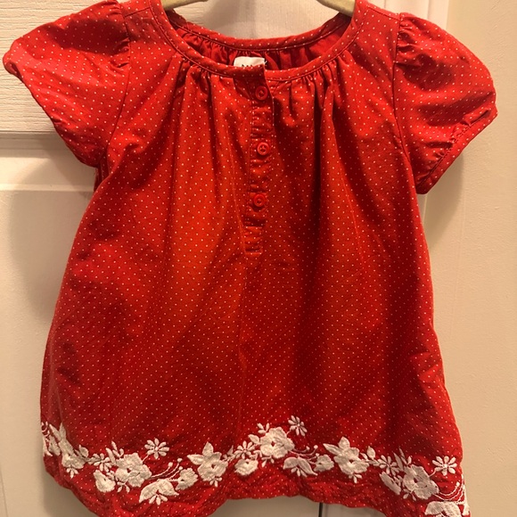 GAP Other - GAP • Red Polka Dot dress with Floral Embroidery